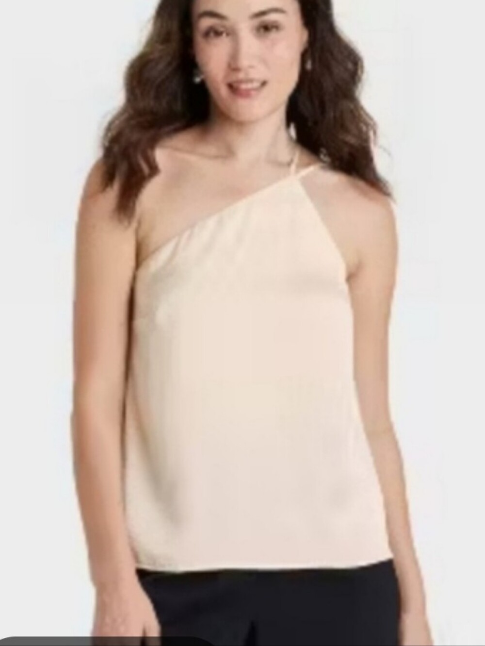 NWT A New Day Cream Asymmetrical Tank Top Size Medium